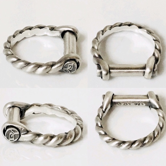 David Yurman Sterling Silver Maritime Shackle Ring - Picture 3 of 8
